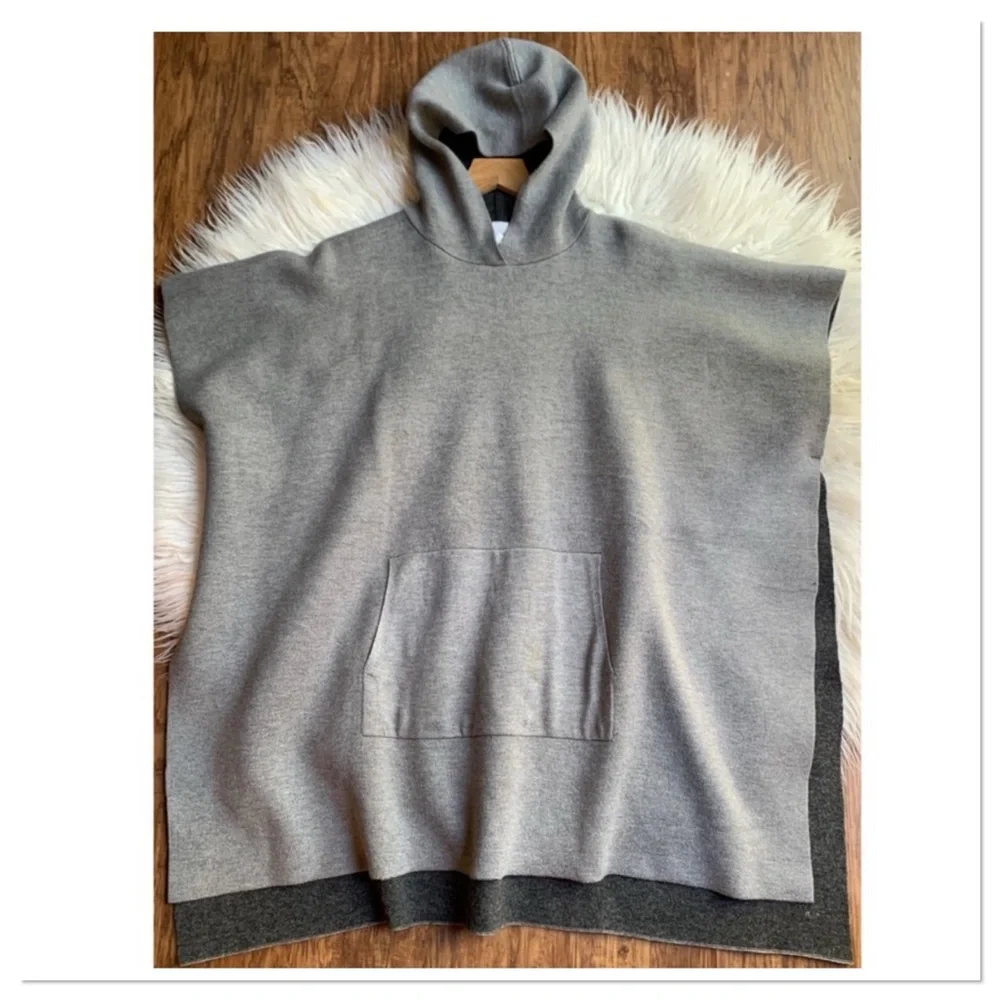 Lululemon All In A Day Hooded Cashmere Blend Poncho Gray One Size